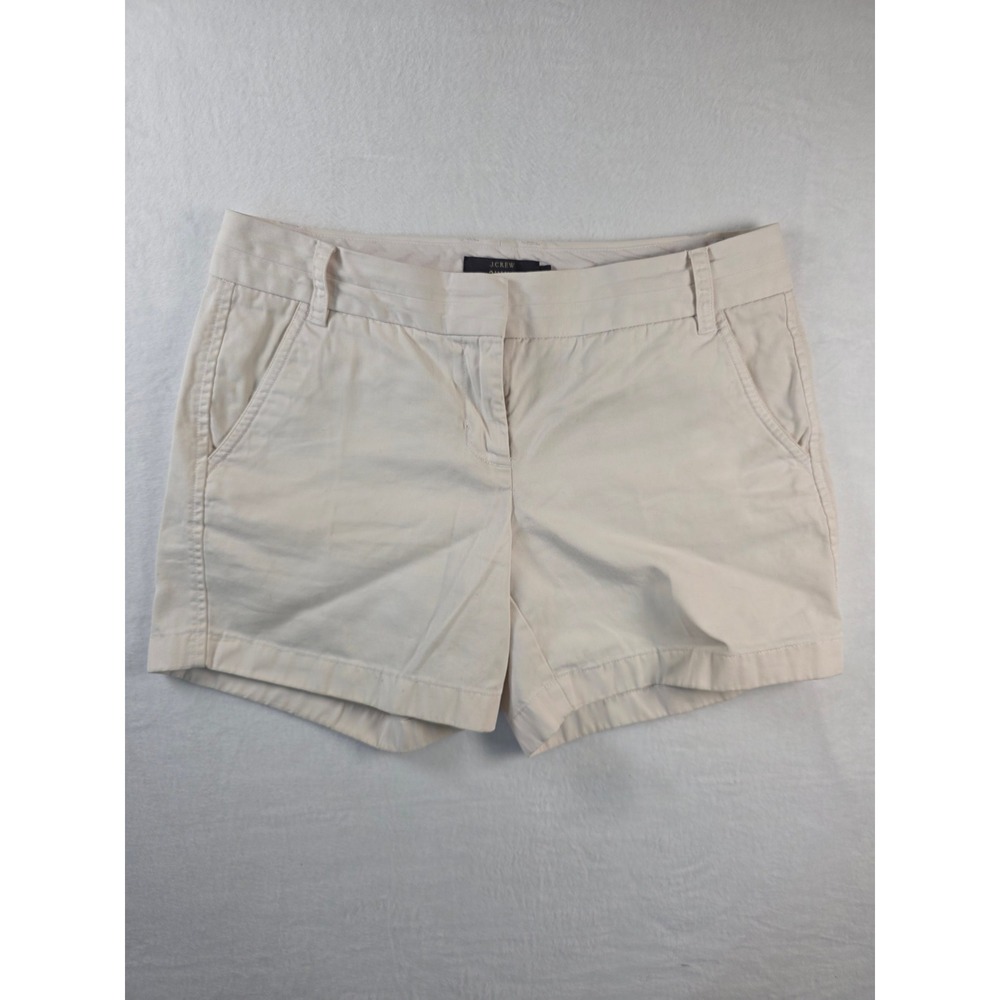 J.Crew Chino Shorts 5 Inch Inseam‎ Size 6 Beige Cream Preppy Summer Classic